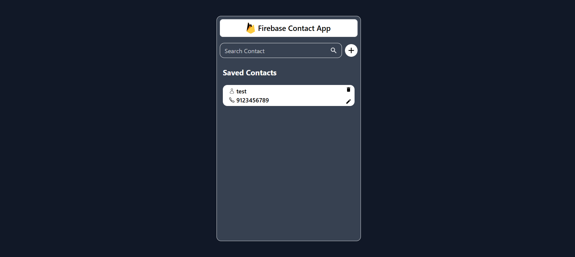 Firebase Contact App